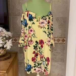 Floral print off the shoulder dress